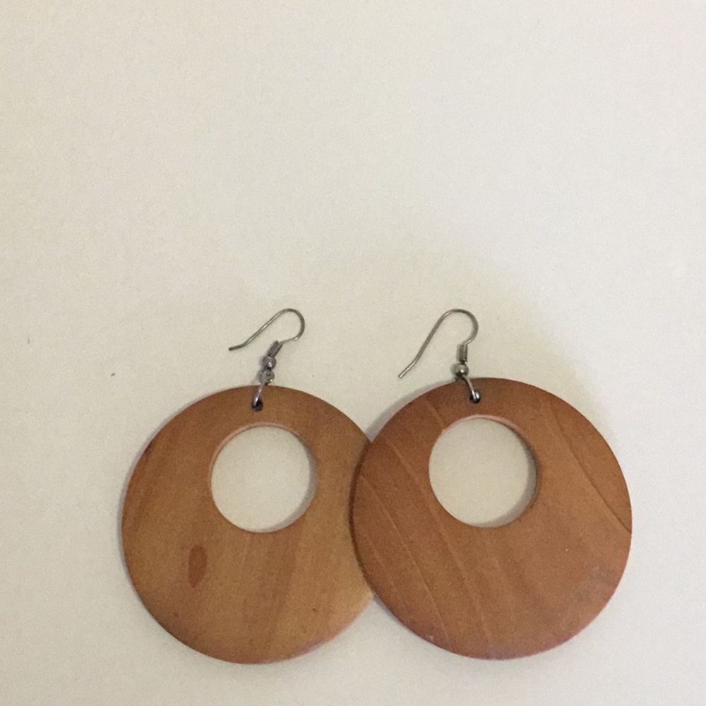 Wooden hoop earrings
